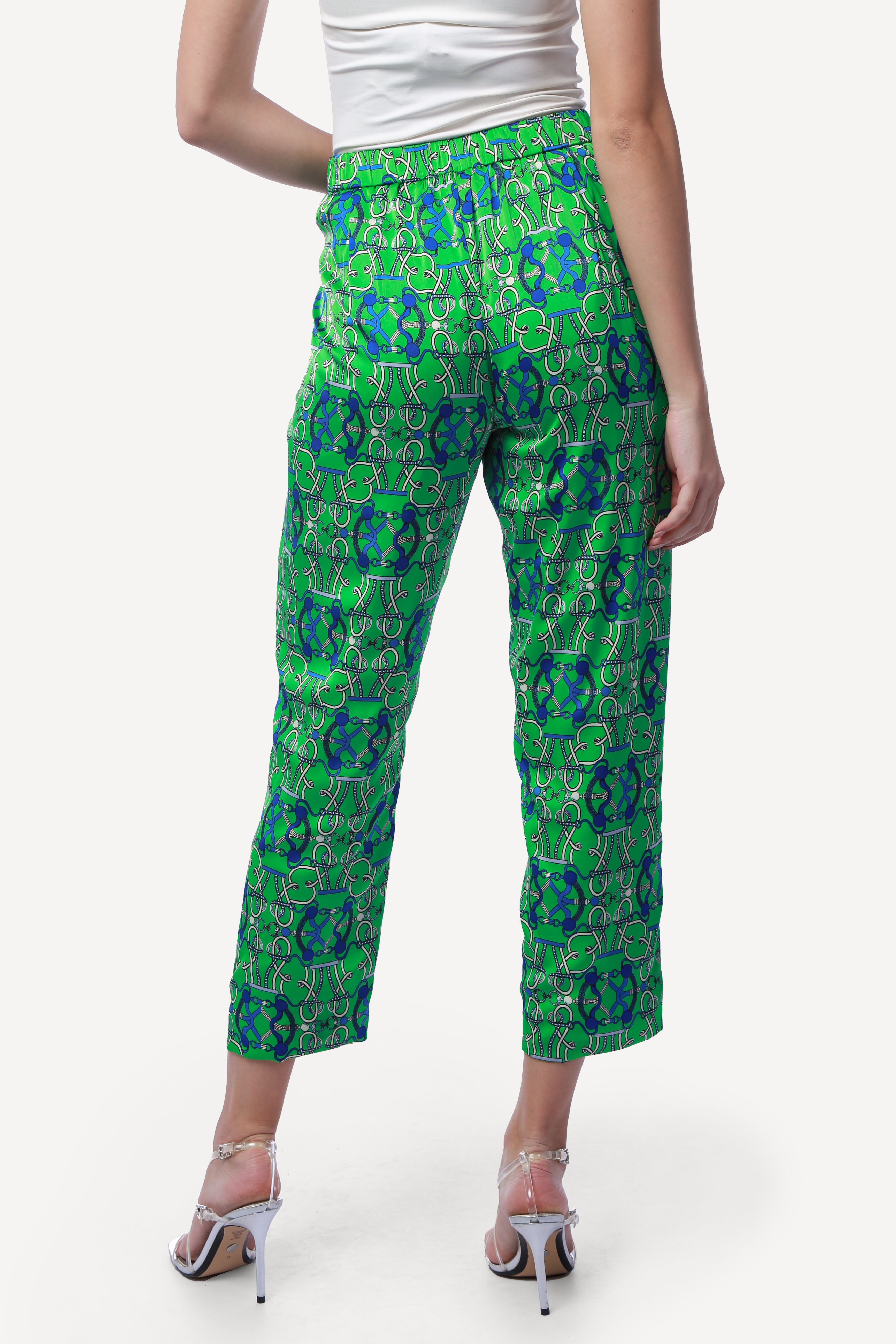 2304004- Linen Printed Pants - Montania Shop