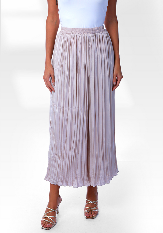 2305003- Pleated Wide Leg Pants - Montania Shop