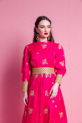 2306043- Bishop Sleeve Maxi Dress - Montania Shop