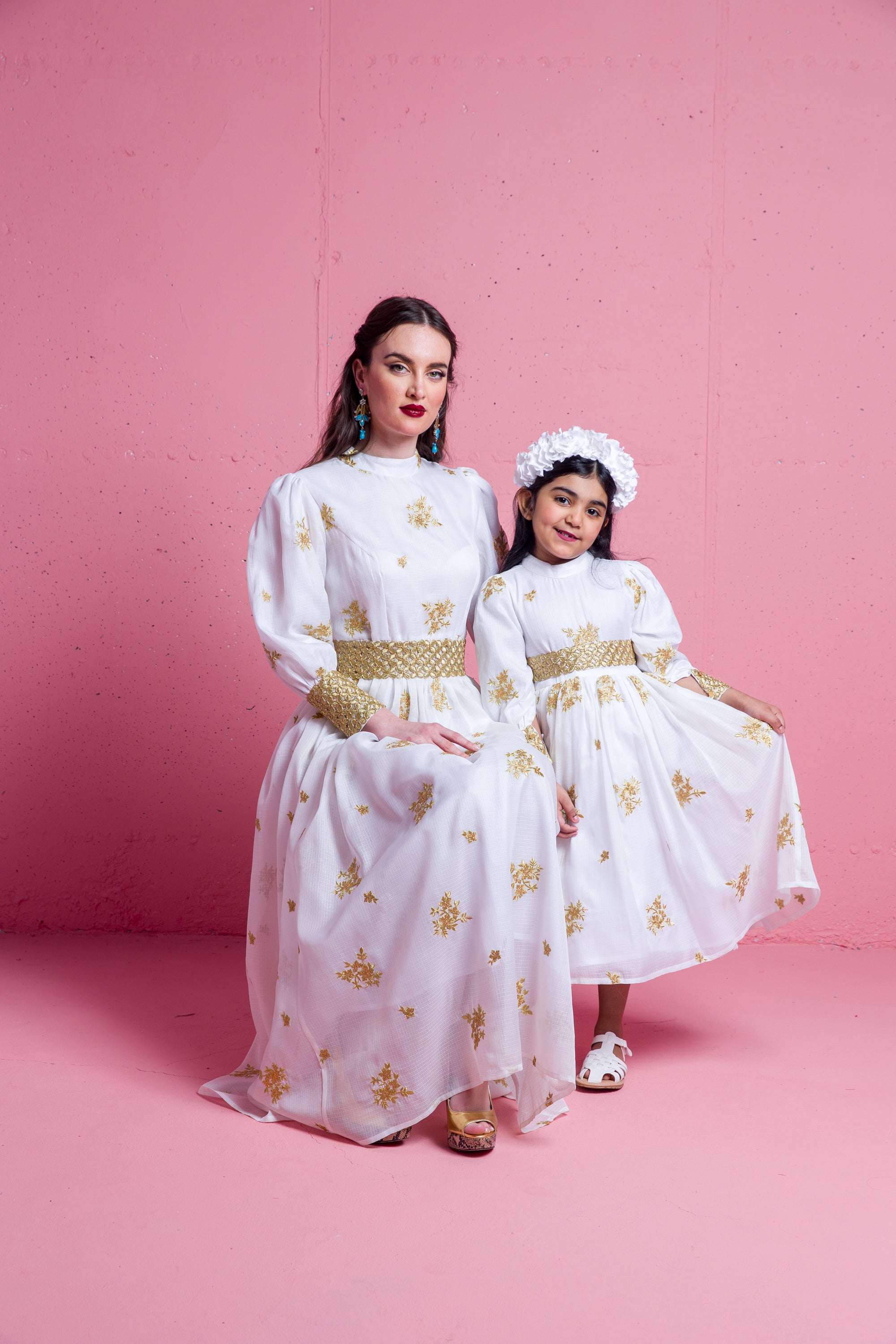 2306043- Bishop Sleeve Maxi Dress - Montania Shop