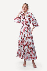 2343010- Bow Tie Maxi Dress - Montania Shop