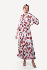 2343010- Bow Tie Maxi Dress - Montania Shop