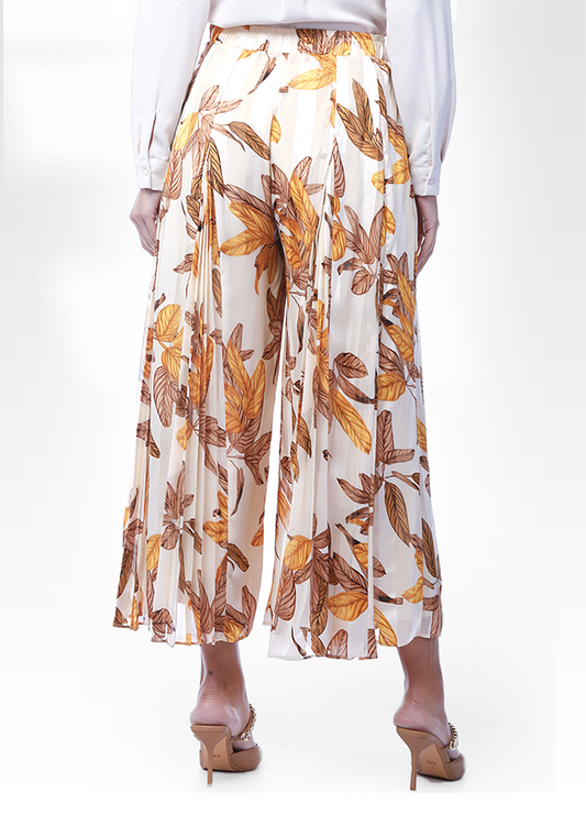 2204046- Elastic Waist Wide Leg Pants - Montania Shop