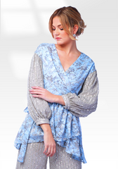 2305002- Poplin Wrap Blouse - Montania Shop