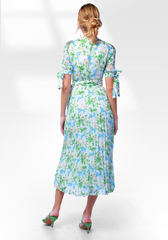 2306006- Floral Print Wrap Dress - Montania Shop
