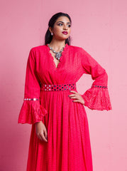 2306038- Embroidered Eyelet Maxi Dress - Montania Shop