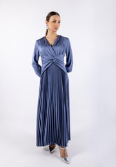 Wrap Around Top & Pleated Skirt Dress\ ناتسف رصخب لخادتم ةرونتو ةيوطم