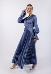 Wrap Around Top & Pleated Skirt Dress\ ناتسف رصخب لخادتم ةرونتو ةيوطم