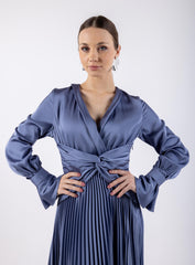 Wrap Around Top & Pleated Skirt Dress\ ناتسف رصخب لخادتم ةرونتو ةيوطم