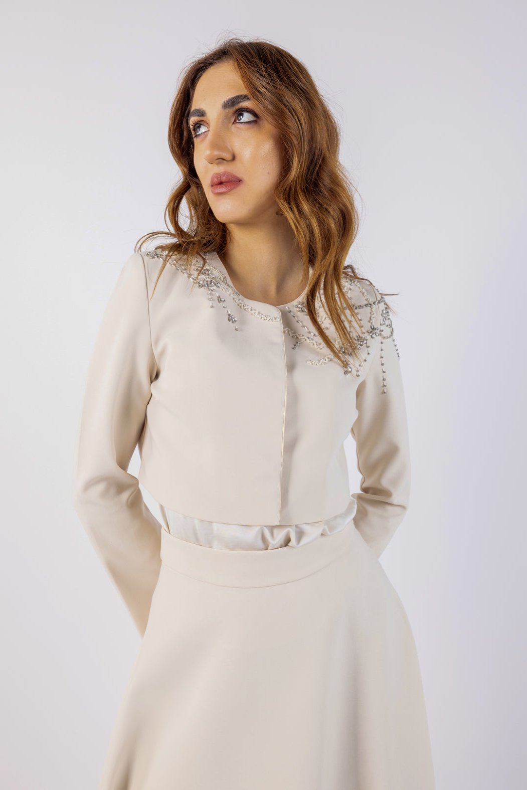 Elegant Embellished Crop Jacket