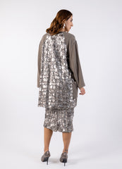 Elegant Sequin Embellished Knit Jacket