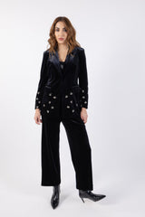 Elegant Black Velvet Trousers