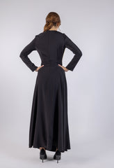 Asymmetrical Beaded Cut-Out Maxi Dress