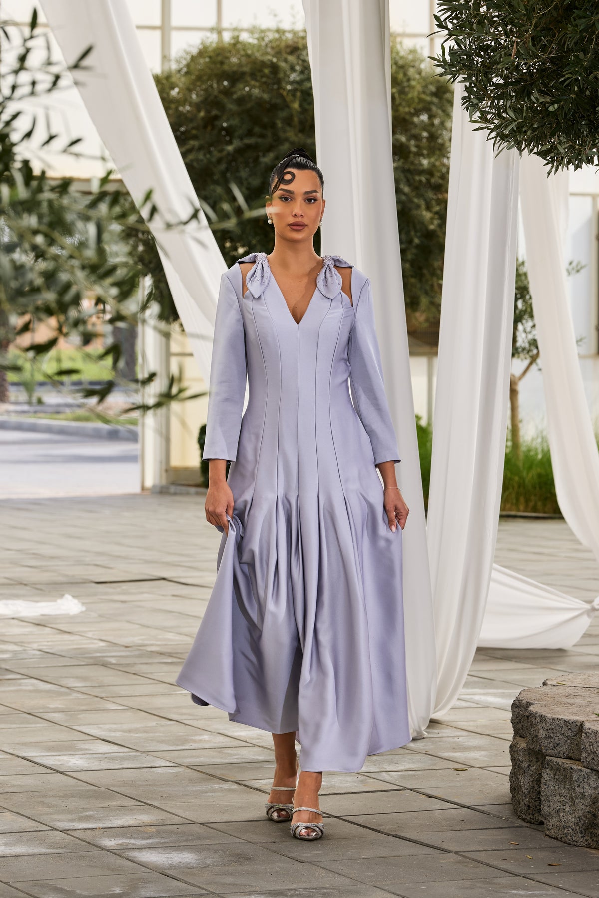 The Aurelia Sculpted Midi Dress - Montania Shop