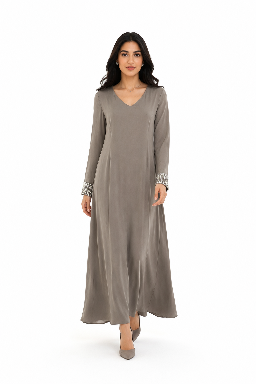 Embellished Cuff Maxi Dress
