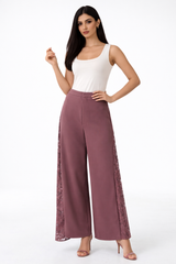 The Elara Lace-Panel Wide-Leg Pants