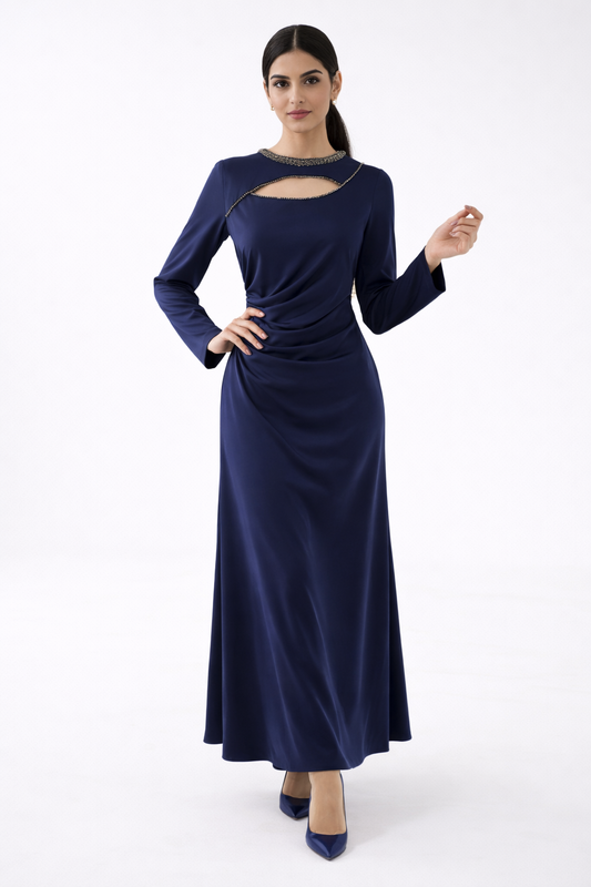 The Amara Embellished Cut-Out Evening Dress