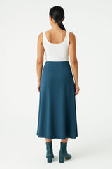 Asymmetric Gathered Maxi Skirt
