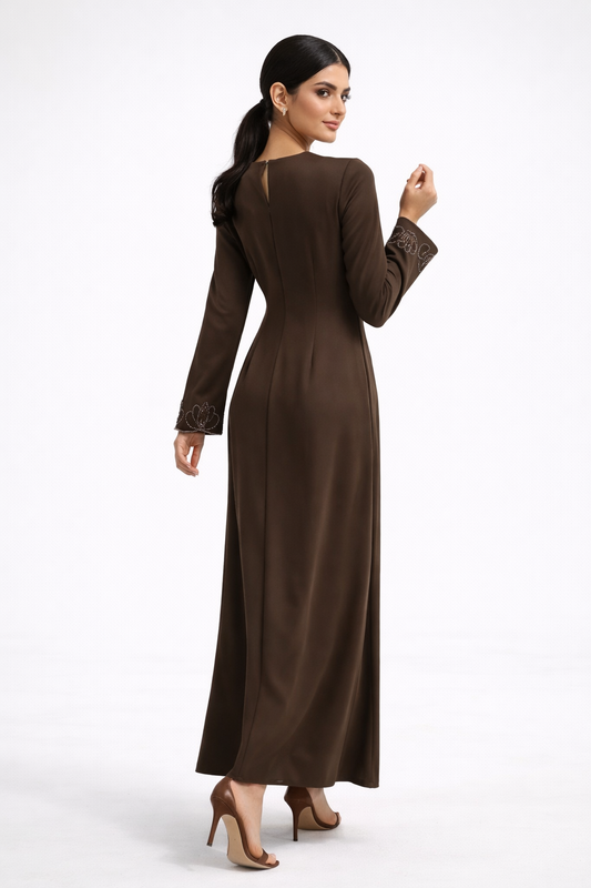 Twist-Front V-Neck Maxi Dress