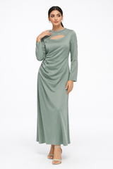 The Amara Embellished Cut-Out Evening Dress