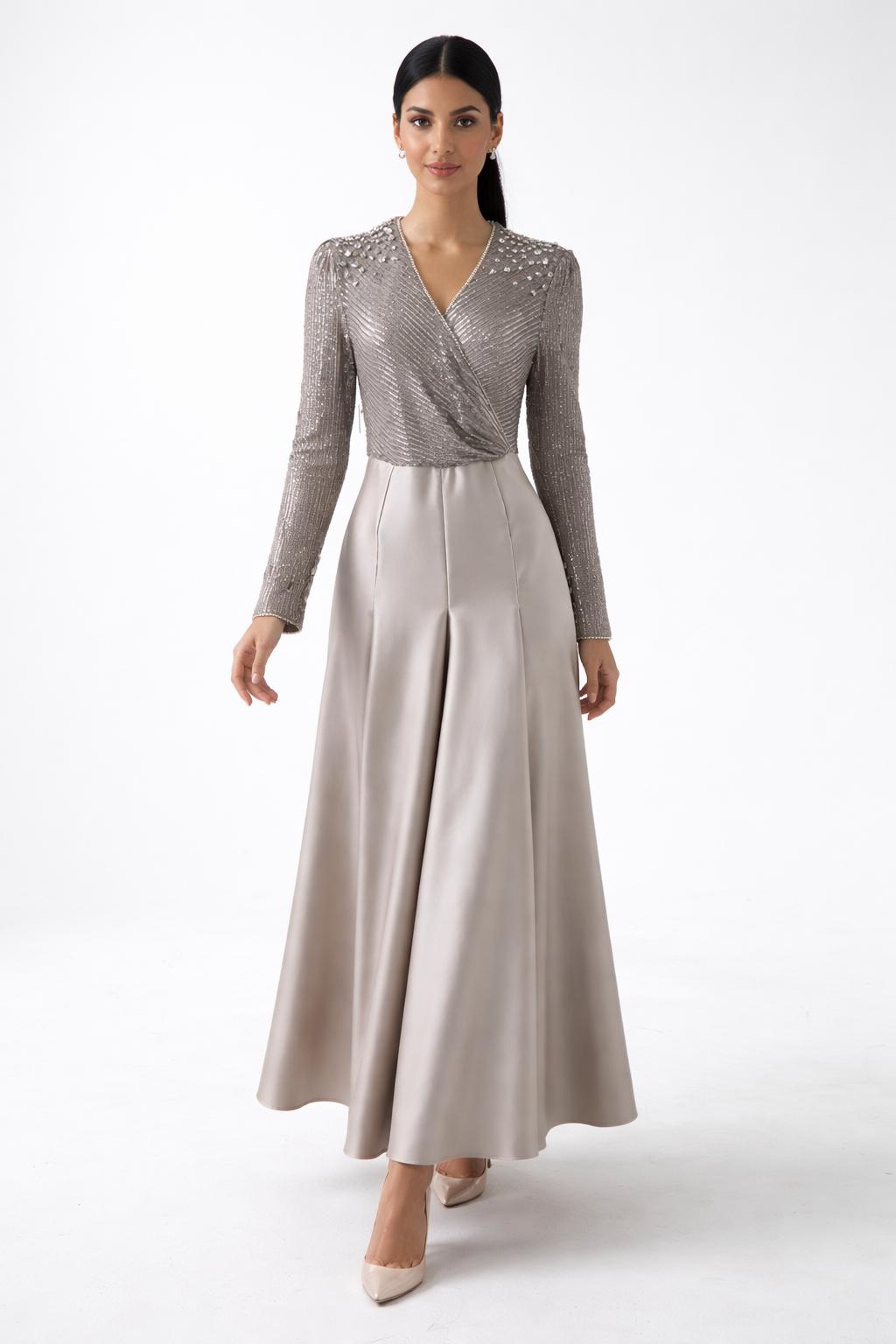 The Celestia Embellished Evening Dress
