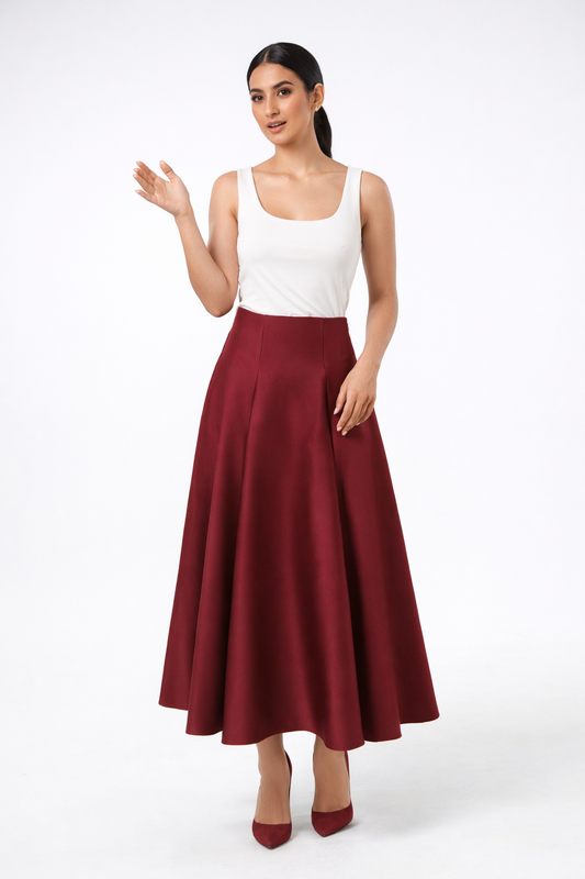 The Elara Flow Midi Skirt