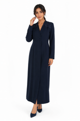 Lace Trim Tailored Coat Dress