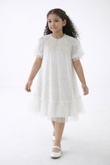 Girls Elegant Sequin Tulle Dress