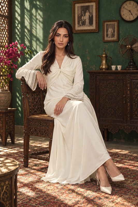 Embellished Twist-Front Maxi Dress