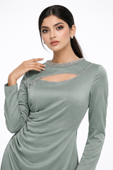 The Amara Embellished Cut-Out Evening Dress