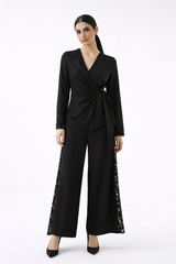 The Elara Lace-Panel Wide-Leg Pants