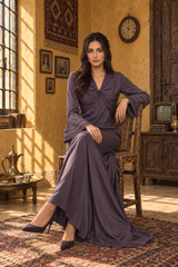Embellished Twist-Front Maxi Dress