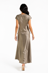 Layali Satin Embellished Layered Top