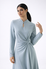 Twist-Detail Flared Maxi Dress