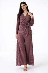 The Elara Lace-Panel Wide-Leg Pants