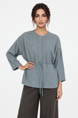 All-Over Embellished Belted Shirt