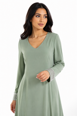 Embellished Cuff Maxi Dress