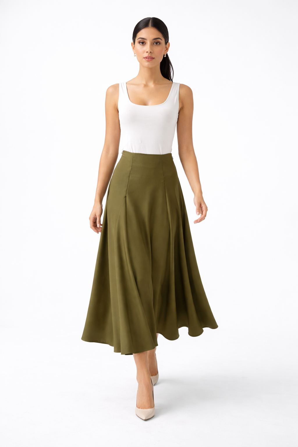 The Elara Flow Midi Skirt