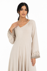 Embellished Cuff Flowing Maxi Dress