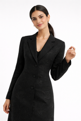 Tailored Longline Jacket with Subtle Sparkle Finish