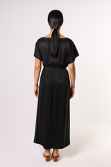 Semi-Wrap Embellished Waist-Tie Maxi Skirt