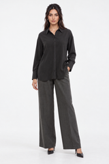 Relaxed Button-Front Workwear Shirt