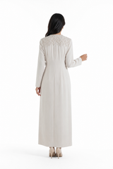 Lace Trim Tailored Coat Dress