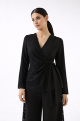 The Seraphine Lace-Wrap Blouse