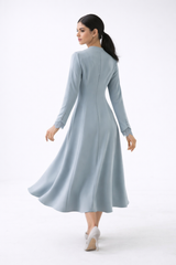 Twist-Detail Flared Maxi Dress