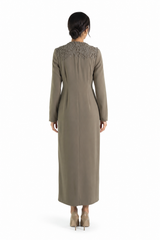 Lace Trim Tailored Coat Dress