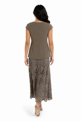 Celeste Lace Hem Maxi Dress
