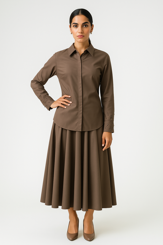 Fluid A-Line Midi Skirt