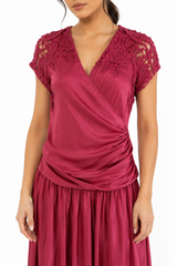 Aurélia Embellished Satin Maxi Dress