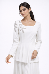 Embellished Bodice Maxi Dress with Pleated Skirt